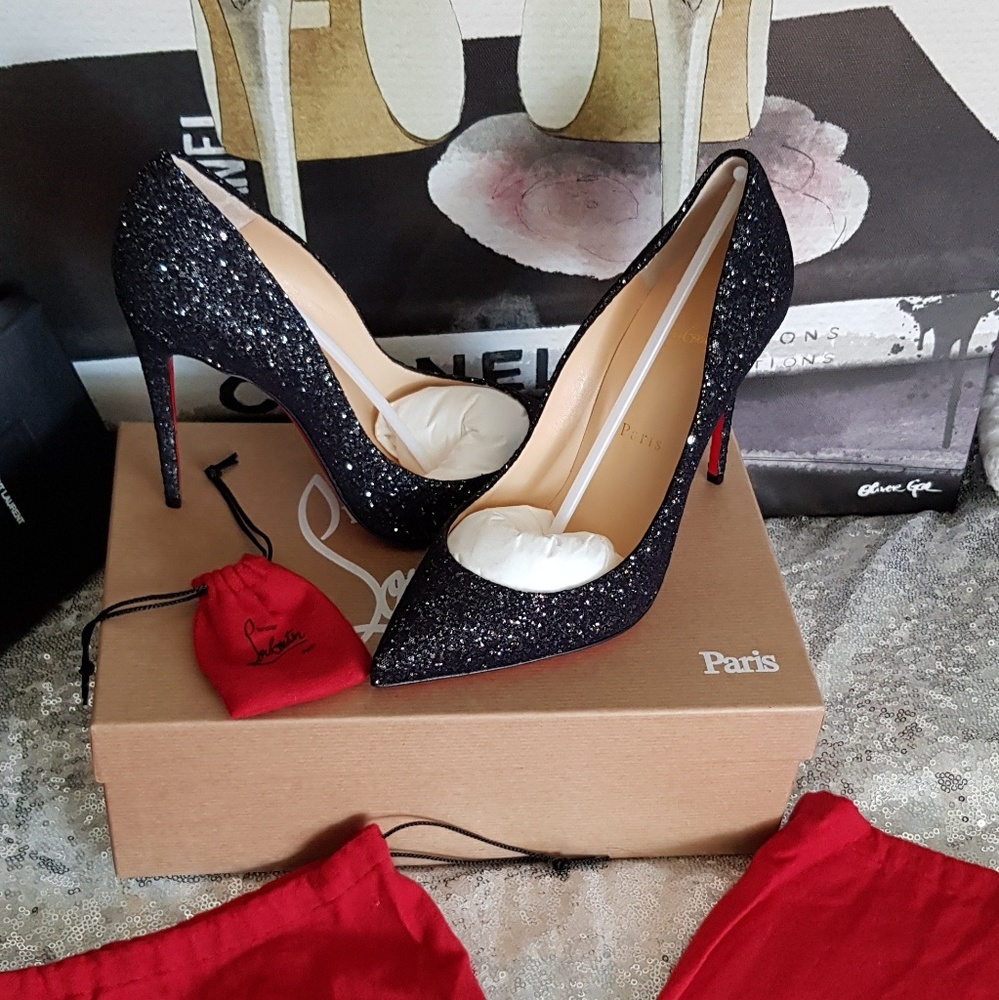 ♥Christian Louboutin Pigalle Follies Glitter Pumps